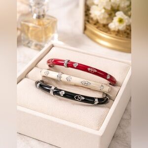 La Nouvelle Bague Red, White, and Black Bangles vintage 18k gold set 3 offers